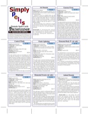 Simply Spells: Cleric Domain Spell Cards (PFRPG) PDF