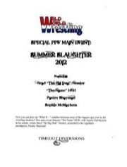 Wild World Wrestling RPG: Special PPV Main Event:: Summer Slaughter 2012 PDF