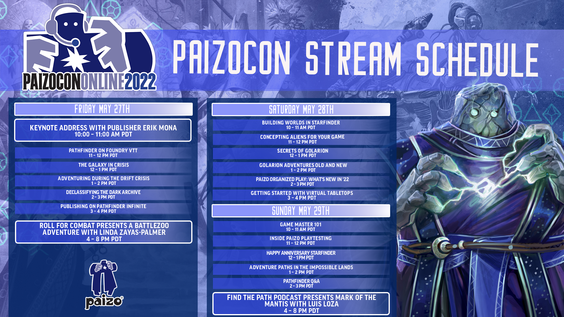 PaizoCon 2022 Panel Schedule