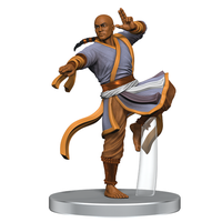 Painted Mini figure of a warrior dressed in gold trimmed, blue robes