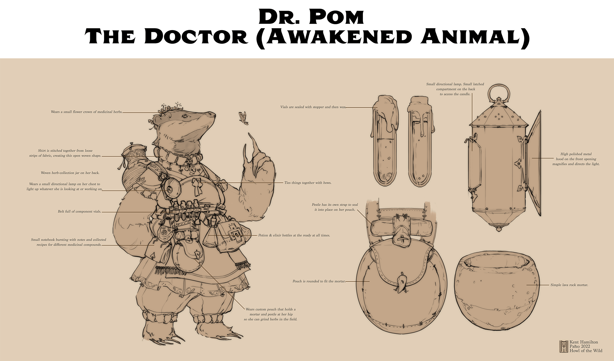 Dr. Pom concept art by Kent Hamilton