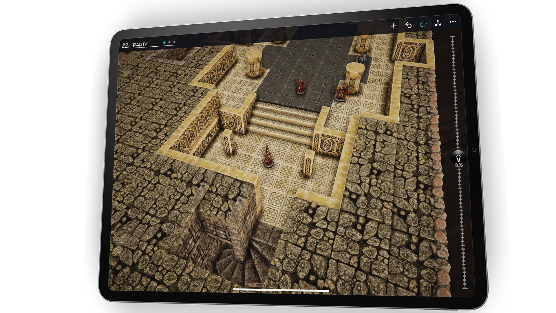 Mirrorscape Augmented Reality  top down view of table Dungeon Mockup