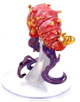 Barathu mini figure. A red and purple jelly-fish like alien