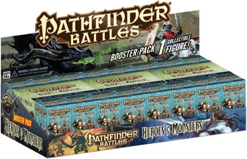 Pathfinder Battles Heroes and Monsters Booster Pack boxes