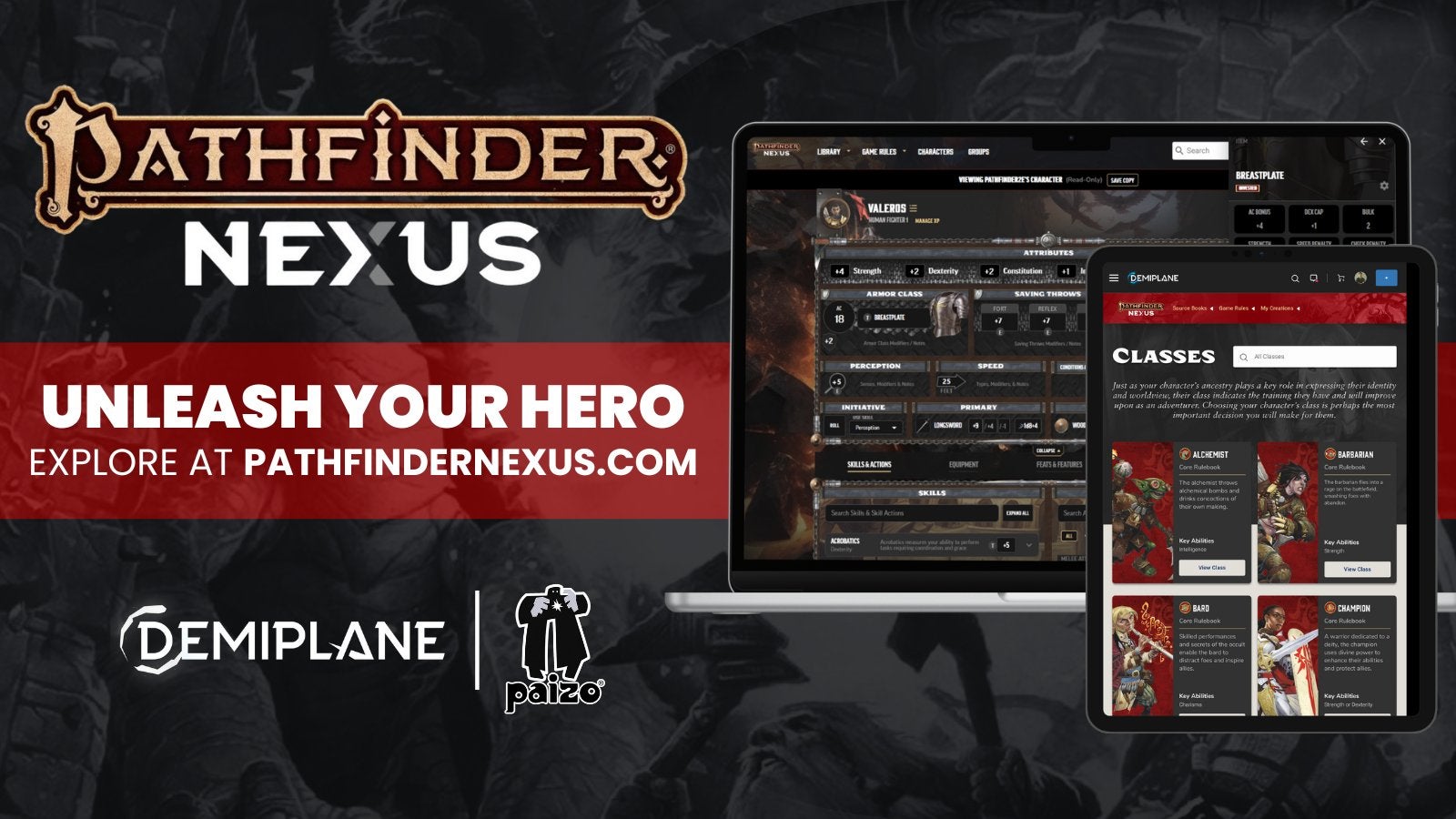 Demplane: Pathfinder Nexus - unleash your hero, explore at pathfindernexus.com