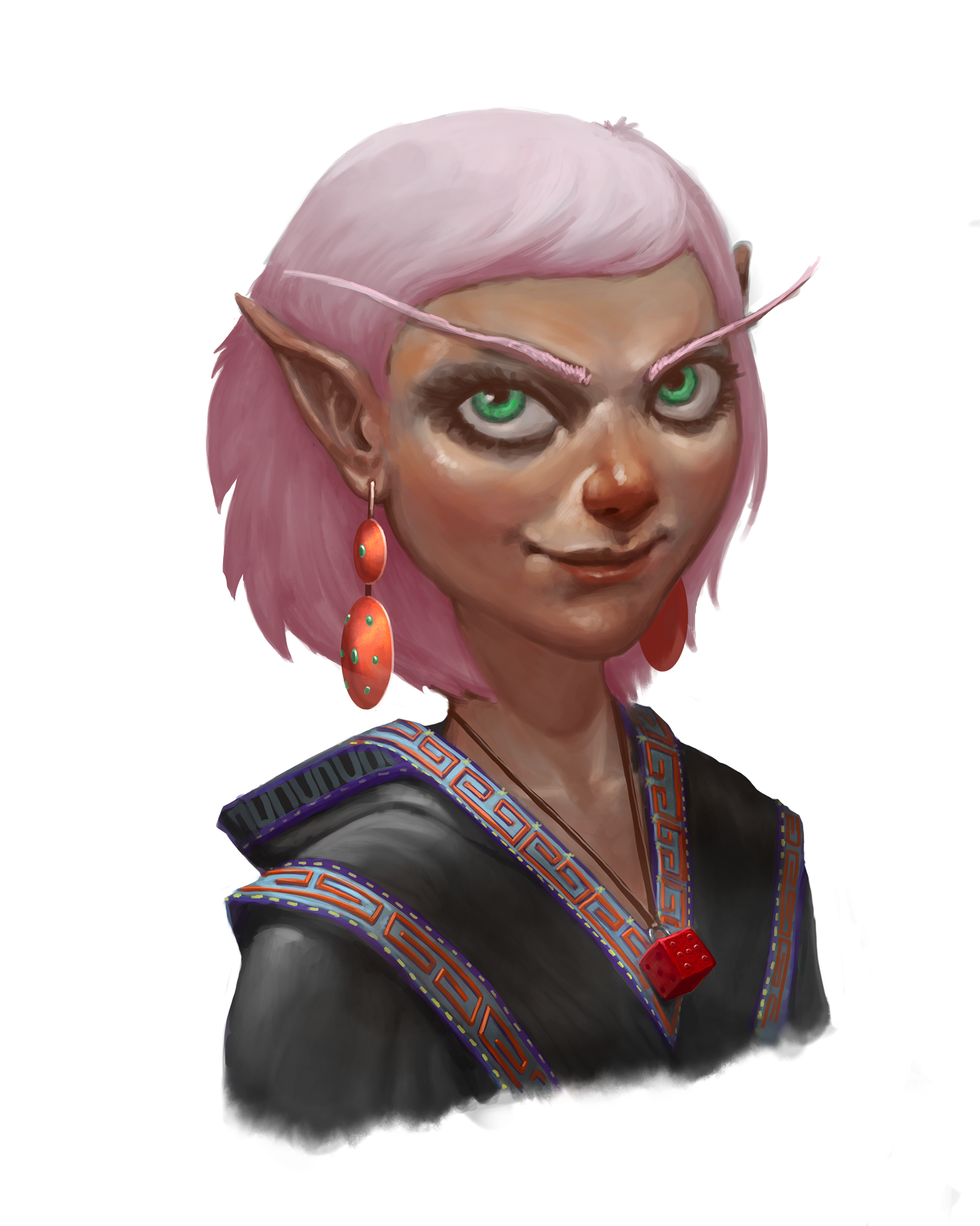 A pink haired gnome cleric