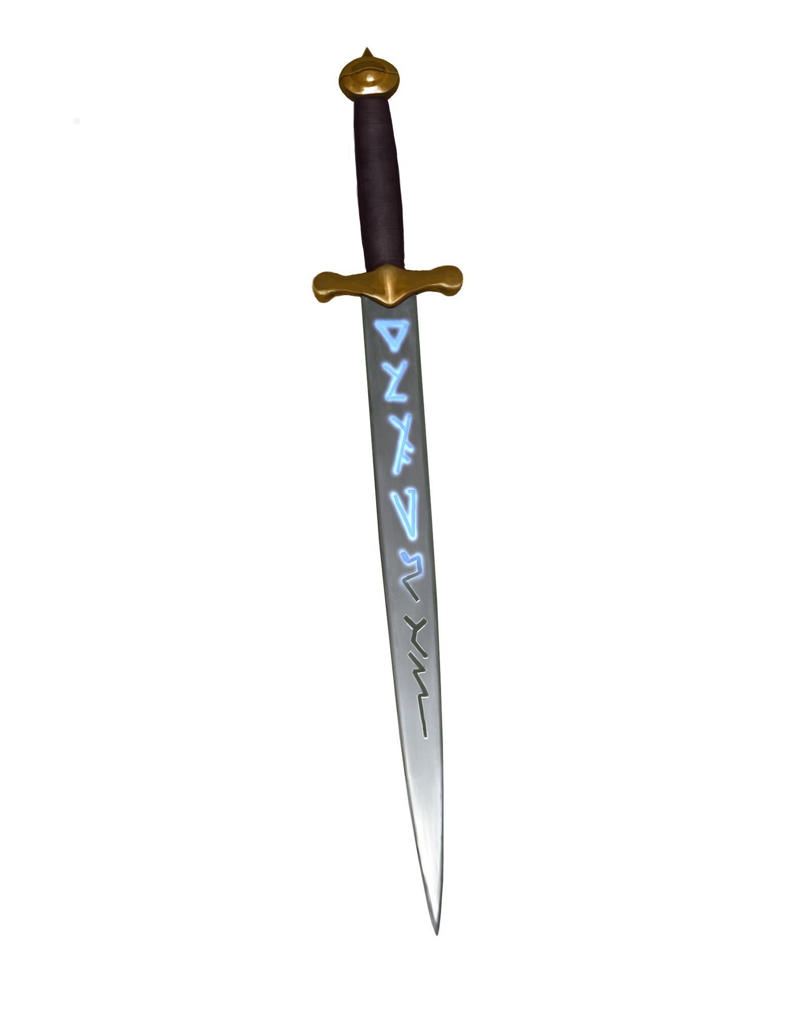 A dagger etched with glowing blue runes