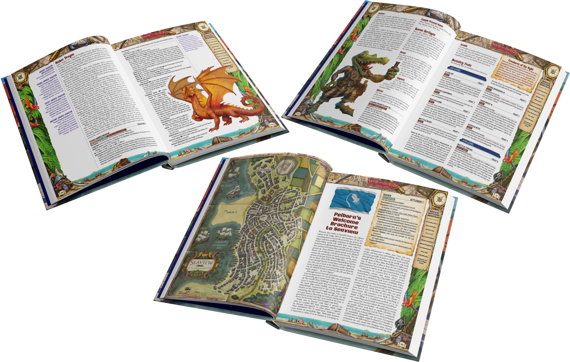 World of Battlezoo: Indigo Isles interior book mockups