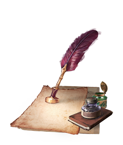 A writing set and parchment