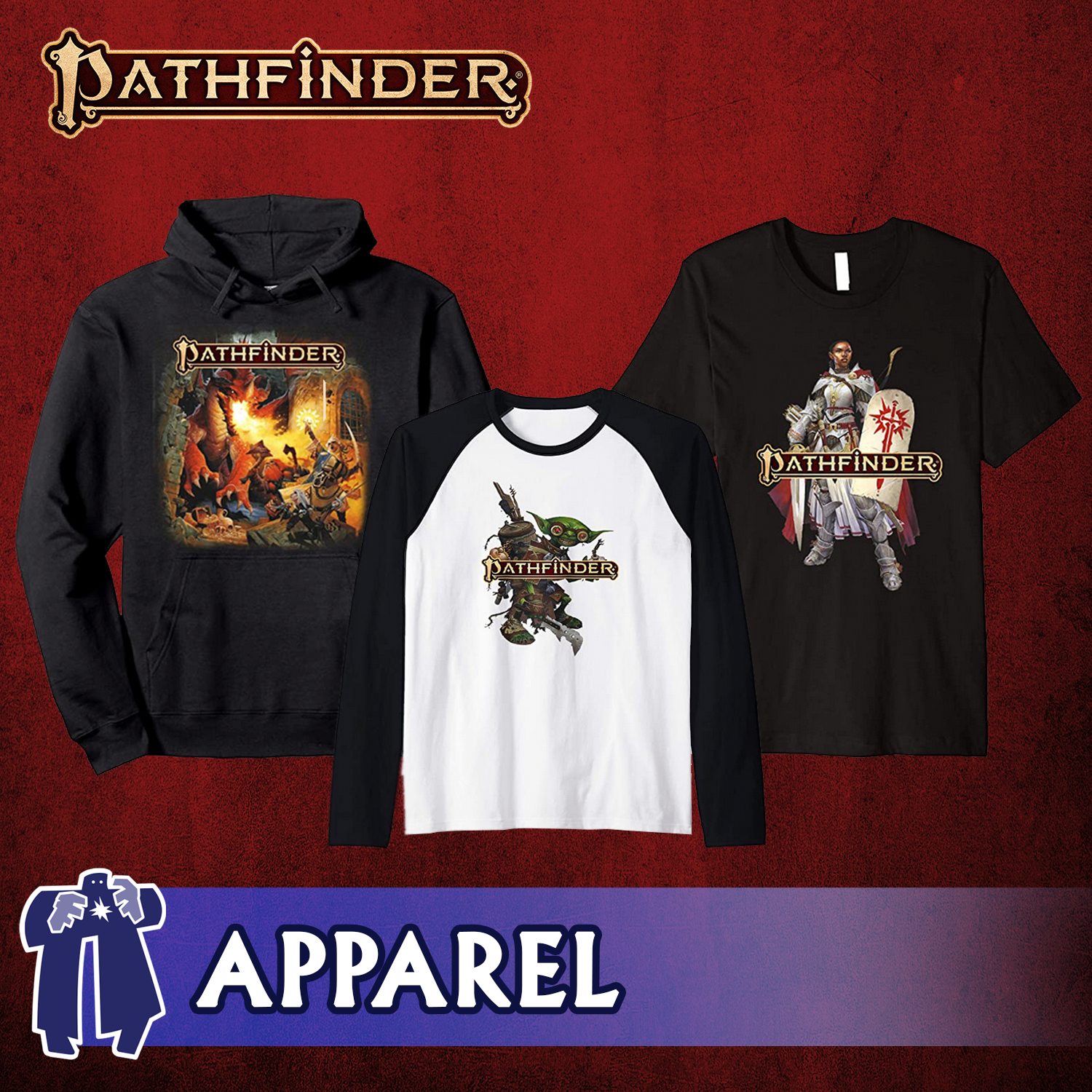 Images showing the Pathfinder apparel available via Amazon.