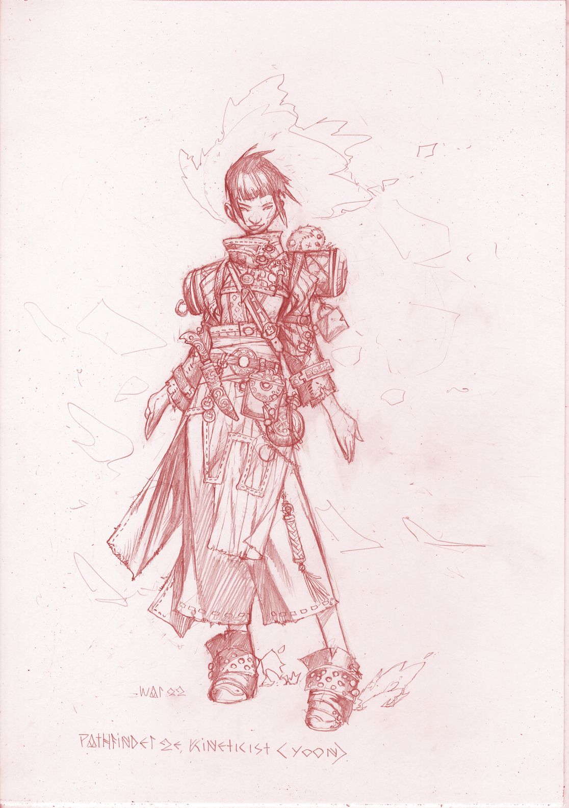 Yoon, the iconic kineticist. Sketch by Wayne Reynolds