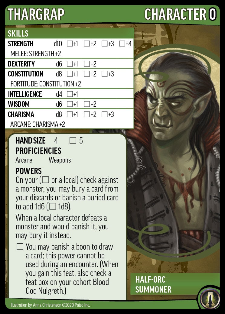Thargrap character card front