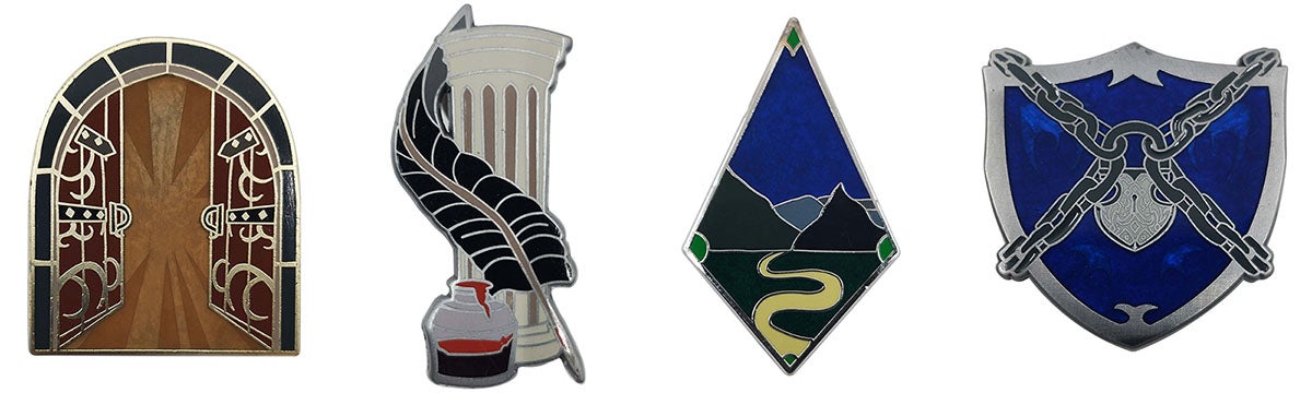 Pathfinder Society pins featuring Envoy’s Alliance, Grand Archive, Horizon Hunters and Vigilant Seal
