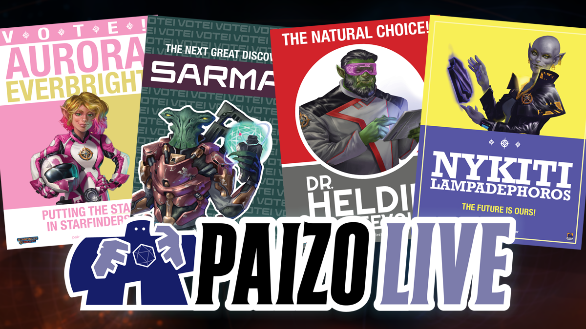 PaizoLive Banner featuring the Starfinder Society First Seeker Candidates