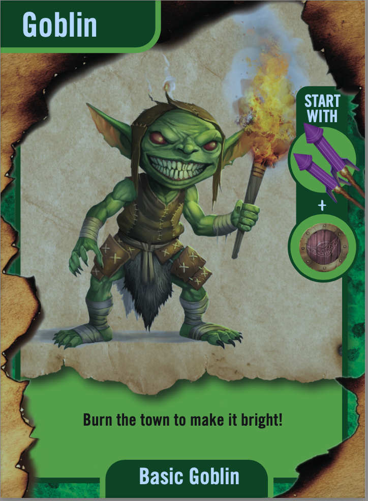 Pathfinder Goblin Firework Fight: Basic Goblin Holding Torch Card 