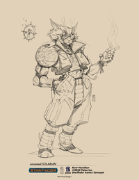 Concept art of an unnamed pahtra solarion, art by Kent Hamilton