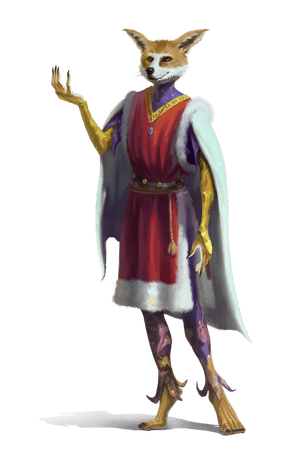 Najid, artist Tom Ventre: A kitsune dressed in finery believes they stand above the Pathfinders