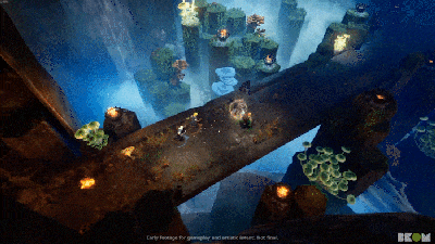 A video of the players running across a collapsing bridge