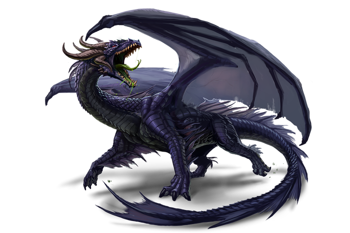 A large black dragon