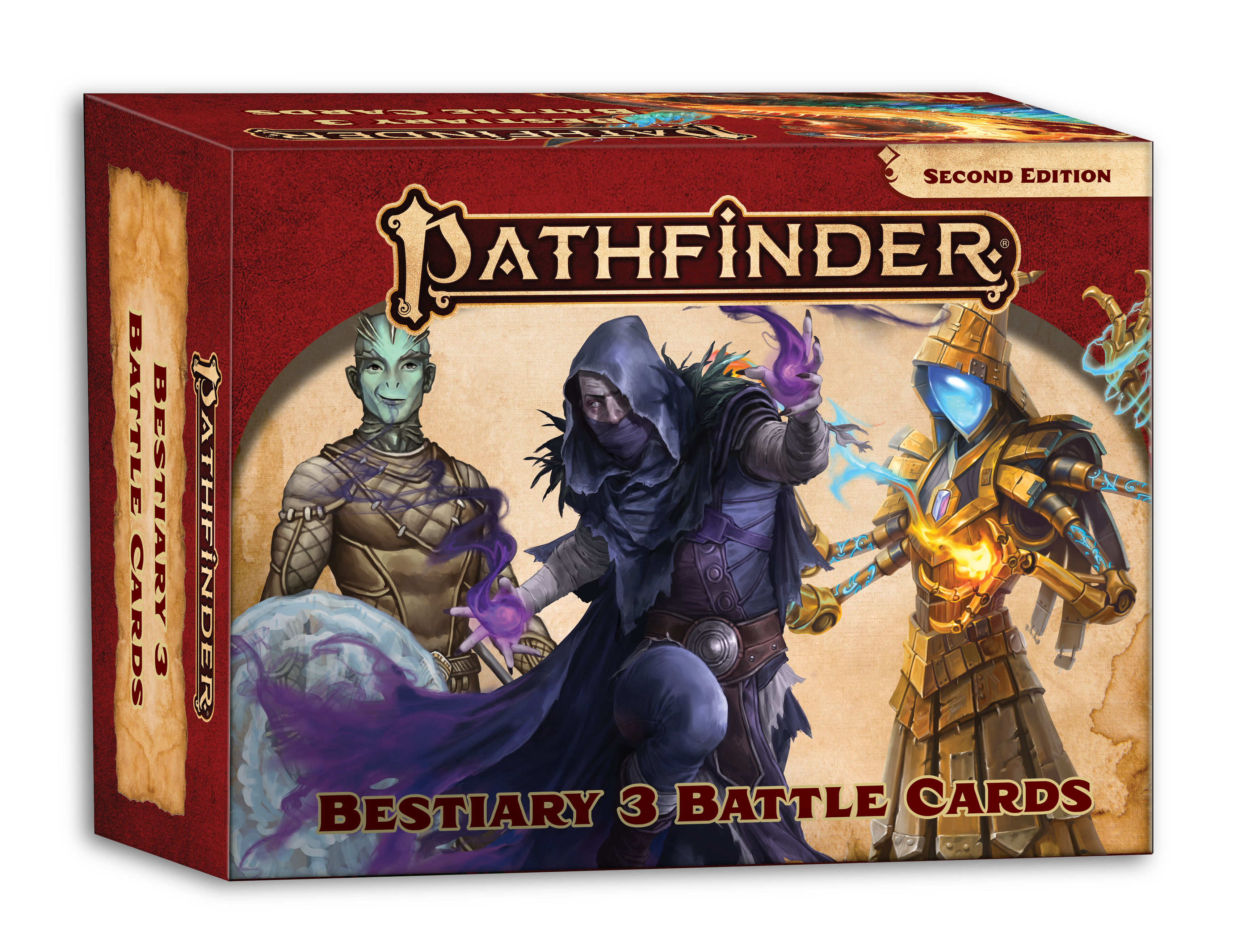 Pathfinder Second Edition Bestiary 3 Battle Cards box mock up