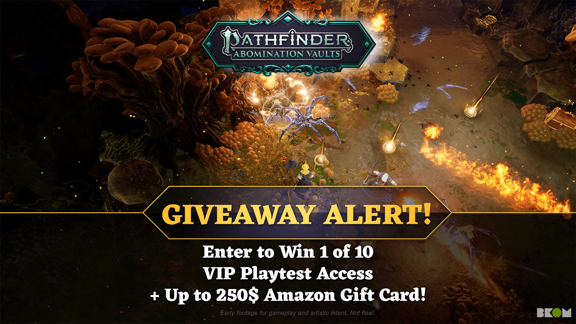 Pathfinder Abomination Vaults Giveaway alert! Enter to win 1 of 10 VIP playtest access plus up to $250 Amazon Gift Card!