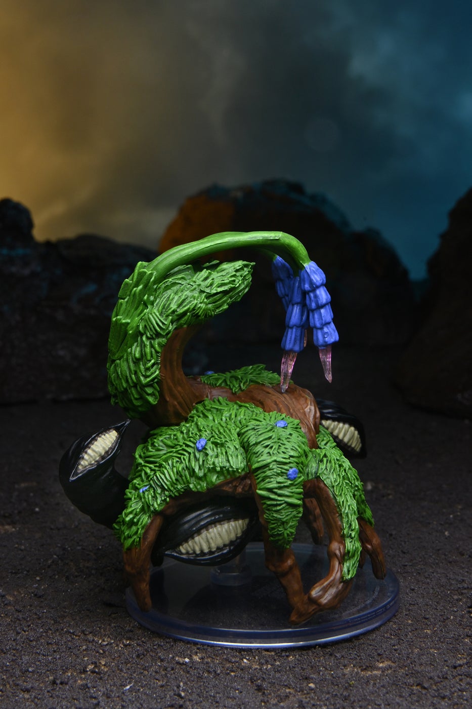 Vracinea mini figure, a large planlike creature with multiple mouths and a lavender-like bloom on its tail