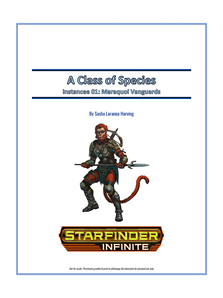 Starfinder Infinite A Class of Species by Sasha Laranoa Harving