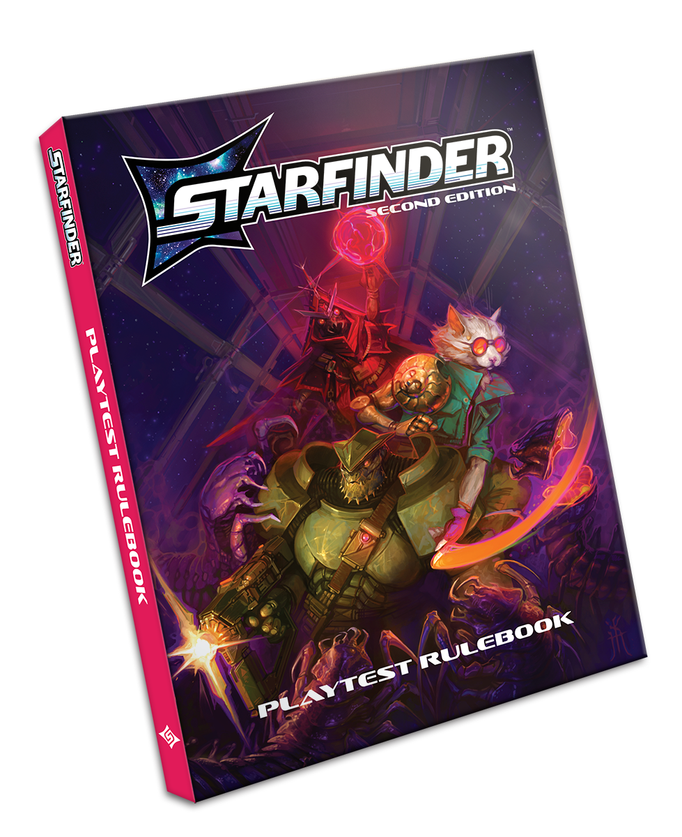 Illustration by Kent Hamilton : Starfinder Playtest Rulebook Cover