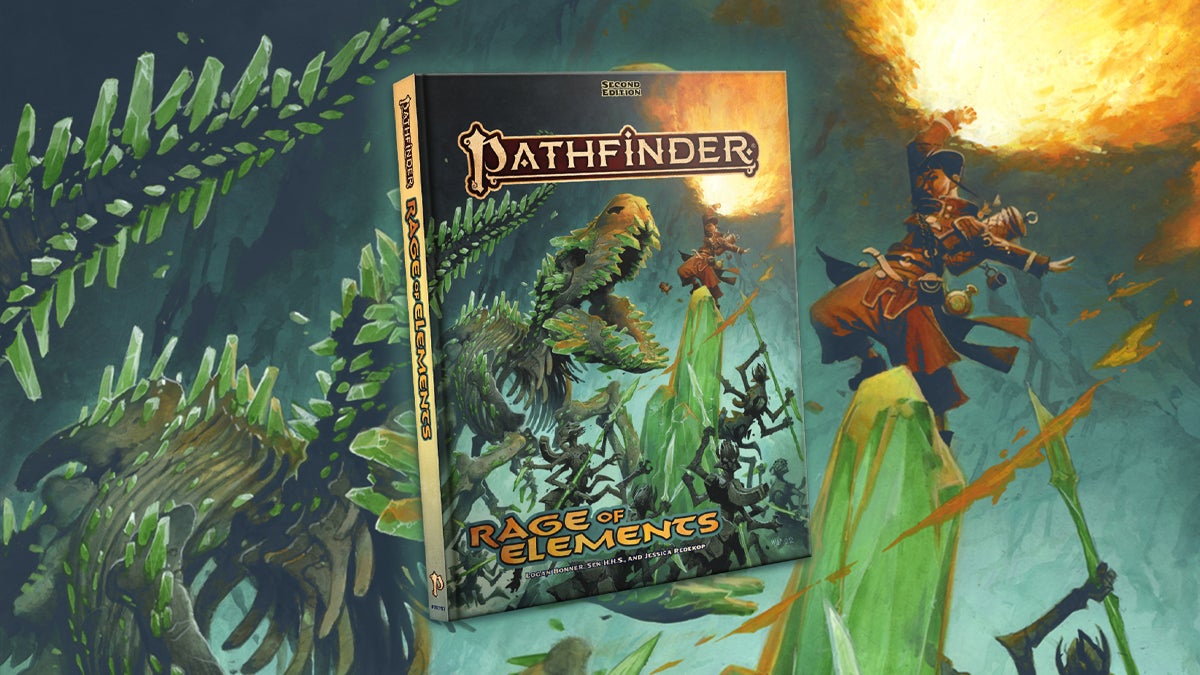The standard cover of Pathfinder Rage of Elements.
