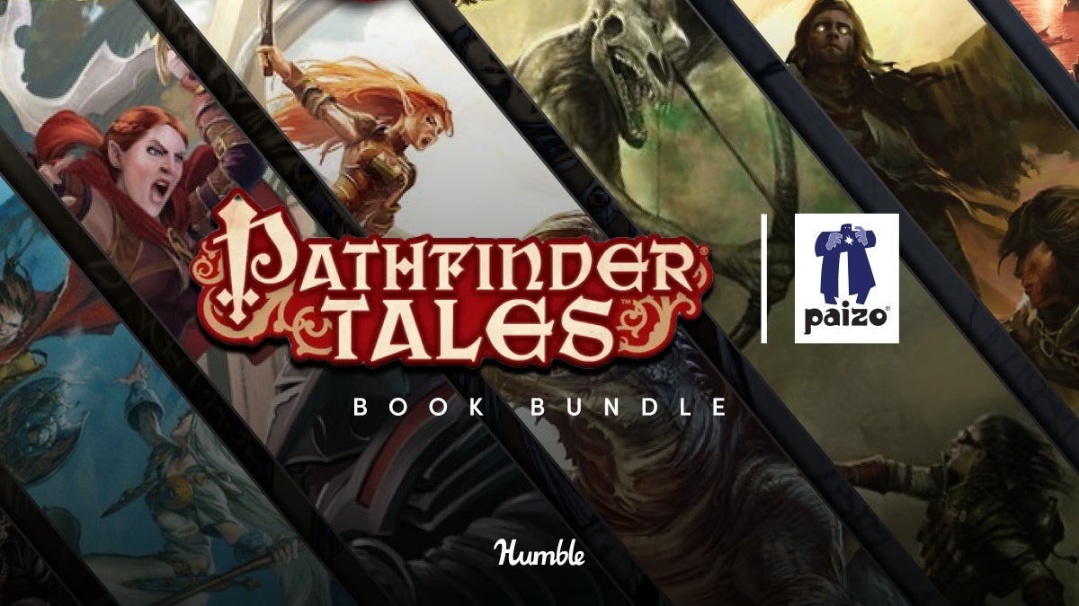 A promo image for the Pathfinder Fiction Humble Bundle.