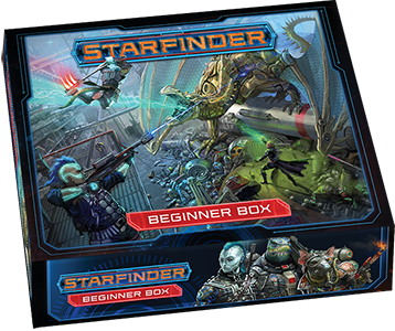 Starfinder Iconic  Android Iseph, and Iconic Vesk Obozaya battling a large cybernetic dragon