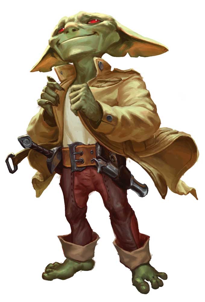 Full-body illustration of the goblin character Zig