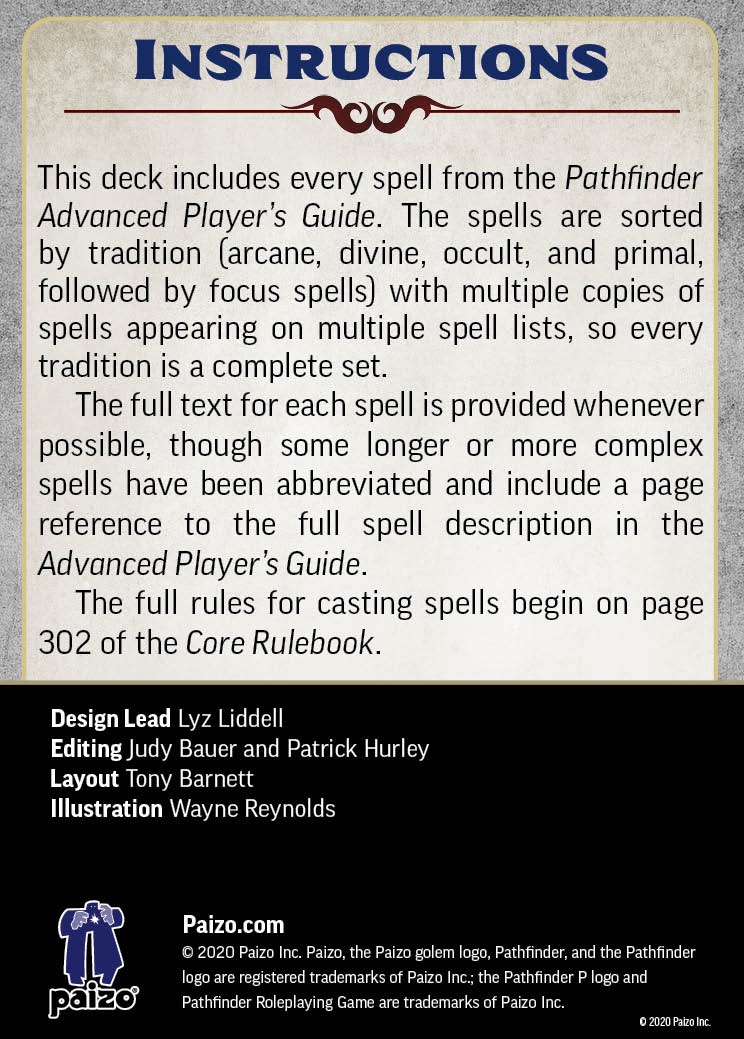  Pathfinder RPG: Advanced Player's Guide (P2) : Staff, Paizo