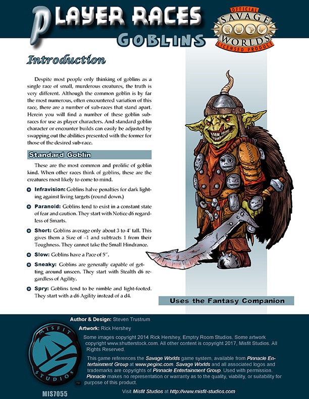 paizo.com - Player Races: Goblins (Savage Worlds) PDF