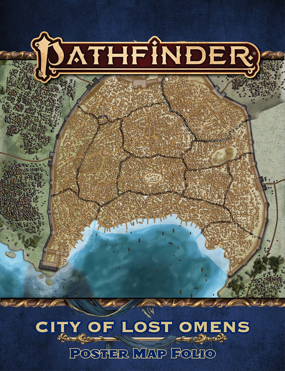 Pathfinder 2e Map Of Golarion Paizo.com - Pathfinder Lost Omens: City Of Lost Omens Poster Map Folio