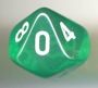 d10 Die: Transparent