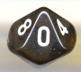 d10 Die: Transparent