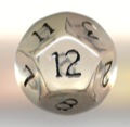 d12 Die: Transparent