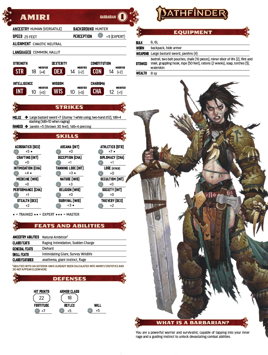 D&D Premade Characters