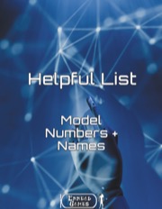 Helpful List Model Numbers + Names PDF