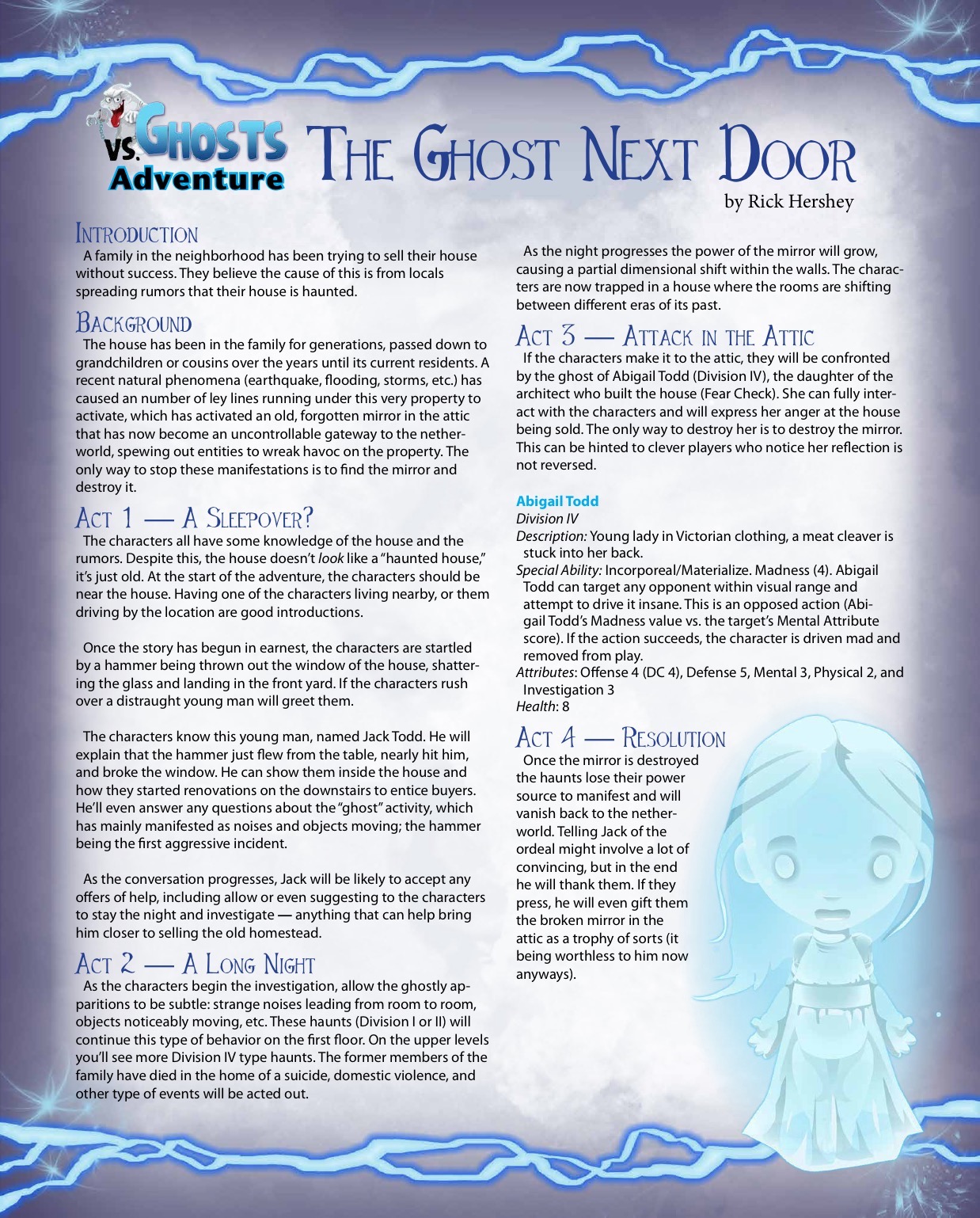 Paizo Com Vs Ghosts Adventure The Ghost Next Door Vsm Pdf