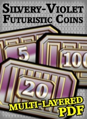 Futuristic Coins Silvery-Violet Set PDF