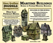 Maritime Buildings Bundle 28mm/30mm Paper Models PDF