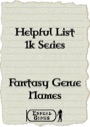 Helpful List 1K Series Fantasy Genre Names PDF