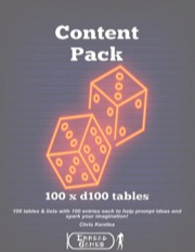 Content Pack 100 x d100 tables PDF
