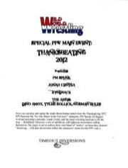 Wild World Wrestling RPG: Special PPV Main Event:: Thanksbeating 2012 PDF