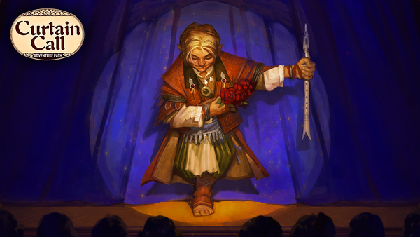 Pathfinder Iconic bard, Lem, taking a bow on a lit stage