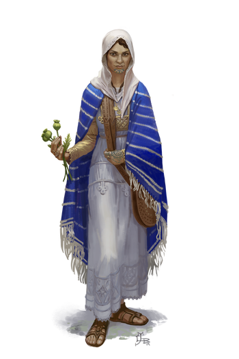 Artist Juan Miguel Lopez Barea : Kassi Azaril looks on calmly, a medicinal herb in her hand