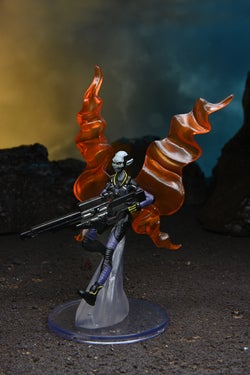 Mini figure of an orange winged Sarcesian Sniper posed off the ground, ready to strike