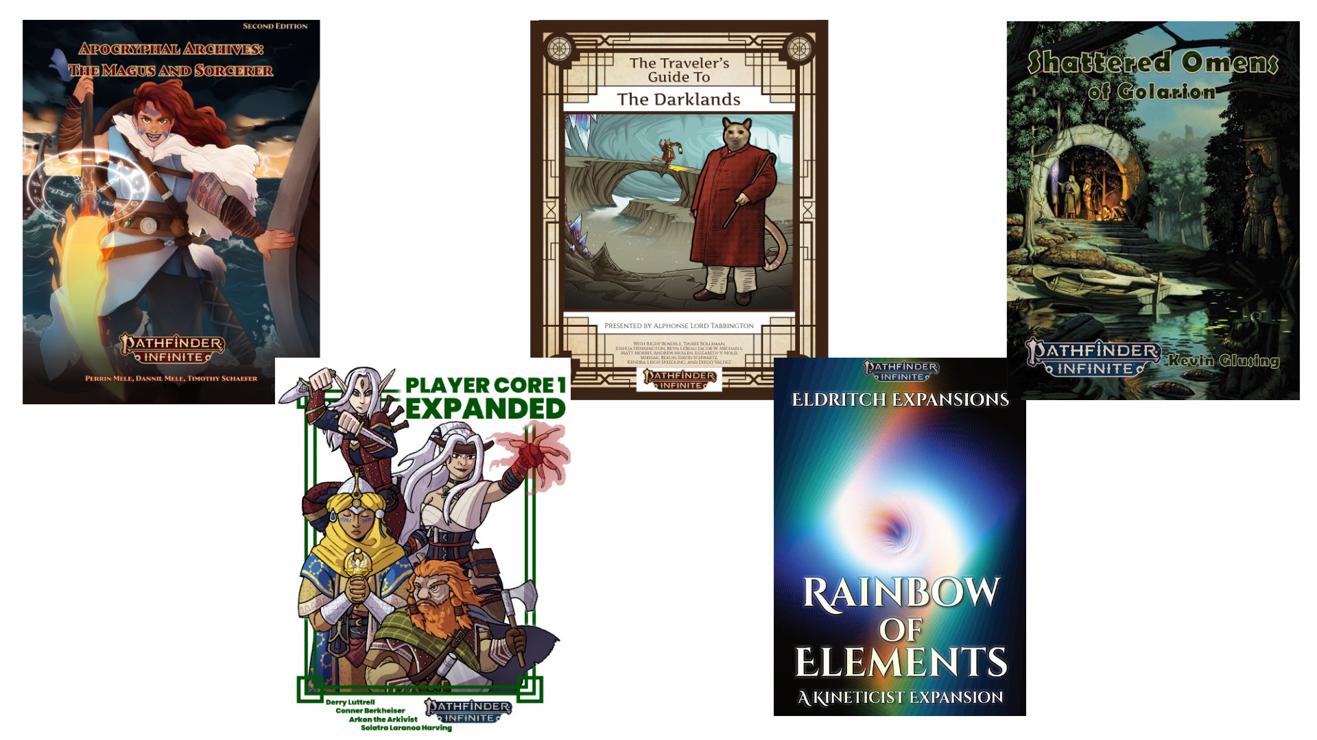 A spread of the covers for the December 2023 Pathfinder Infinite Top Performers.